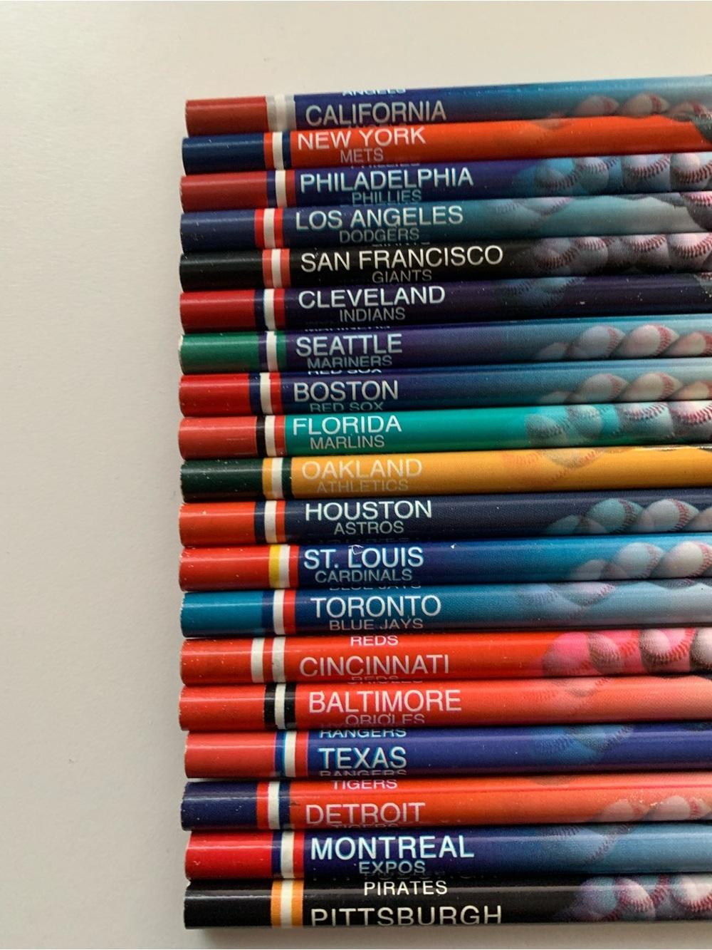 1993 MLB Major American League Baseball Team Logo Pencils Collection Set 19 - Picture 2 of 5